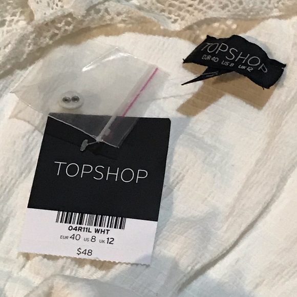 NWT Boho Topshop Vanilla Crochet Belted Crop Top - Picture 8 of 8